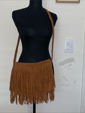 Brown Fringe Crossbody Bag - Women's Shoulder Bag